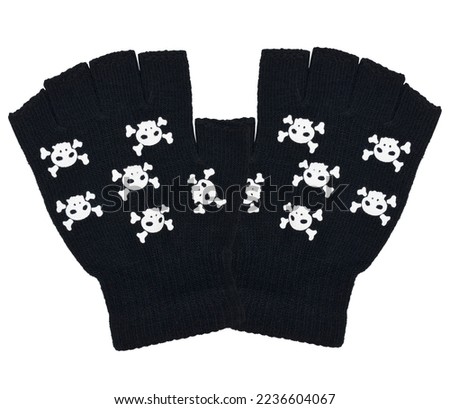 Fingerless gloves that glow in the dark. Gloves with the image of bones and skulls. Accessories and decorations for mtalheads, rockers, punks, bikers, goths.
