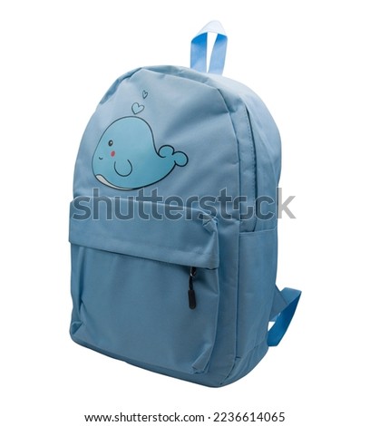 City backpack. Accessory for children and teenagers. Backpack with a picture of a whale.
