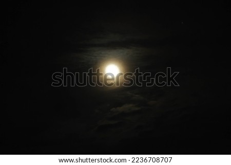 Clouds passing by moon at night. Full moon at night with cloud real time. mystery fairyland scene