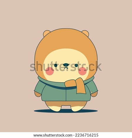 cute bear cartoon character vector icon illustration animal nature icon concept isolated premium vector flat