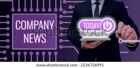 Text caption presenting Company News. Conceptual photo Latest Information and happening on a business Corporate Report