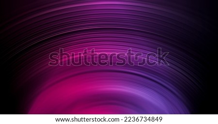 Neon color gradient. Music abstract background. Disco spotlight. Blur fluorescent purple pink glow on dark black ribbed texture copy space poster.