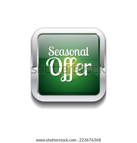 Seasonal Offer Green Vector Icon Button