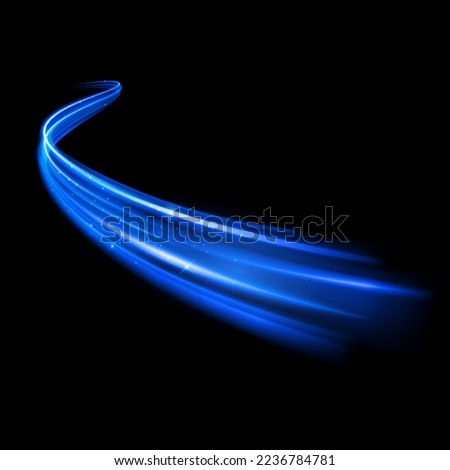 Blue Fiber optic flares vector light glowing effect isolated  technology internet sparks speed light Royalty-Free Stock Photo #2236784781