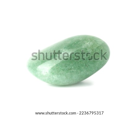 Mineral natural semiprecious stone aventurine green gemstone. Isolated on a white background. Geology. Royalty-Free Stock Photo #2236795317