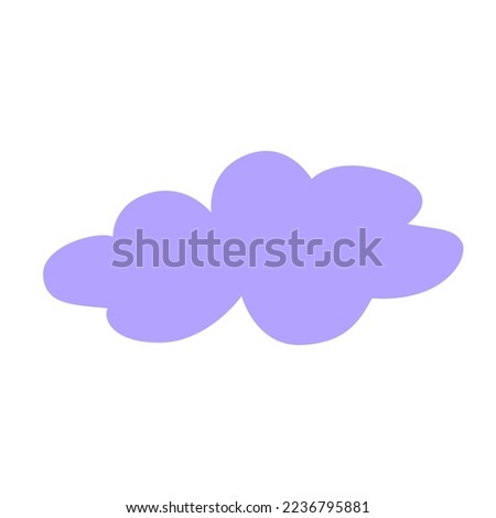  A small pink cloud. Vector illustration in hand drawn style