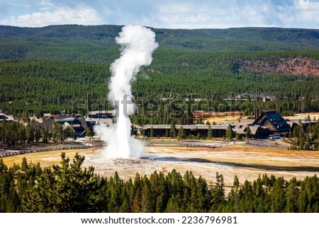 Old Faithful geyser at Yellowstone National Park Royalty-Free Stock Photo #2236796981