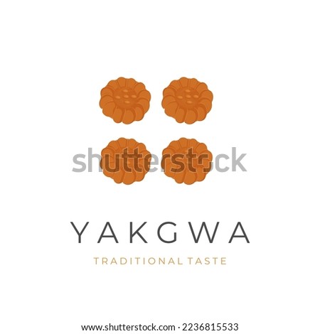 Traditional Korean Yakgwa Cake Illustration Logo Royalty-Free Stock Photo #2236815533