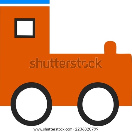 illustration vector graphic of simple toy train icon, for educational purpose, kid books, lists, journal, etc