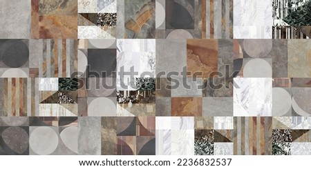 Patchwork made of mixed marbles and stones for digital use. Marble Stone Concrete seamless pattern patchwork.