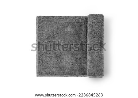 Roll gray micro fiber napkin for cleaning isolated on white background. top view
 Royalty-Free Stock Photo #2236845263