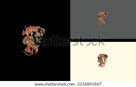 the flying dragon is on a rampage vector artwork design