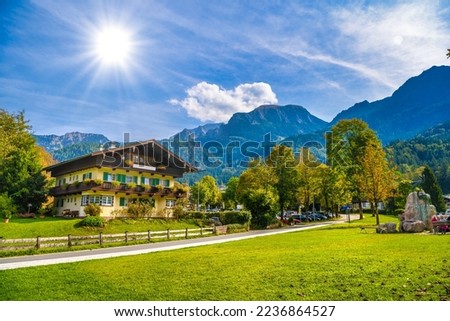 Chalet in Schoenau am Koenigssee, Konigsee in Berchtesgaden National Park, Bavaria, Germany. Royalty-Free Stock Photo #2236864527