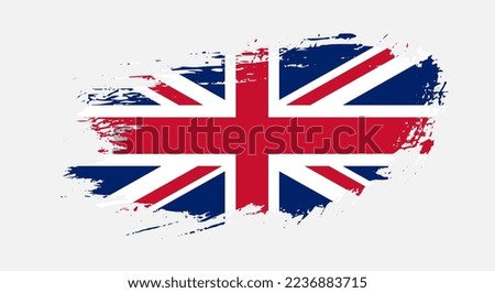 Free hand drawn grunge flag of United Kingdom on isolated white background