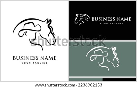 line art horse equestrian logo Royalty-Free Stock Photo #2236902153