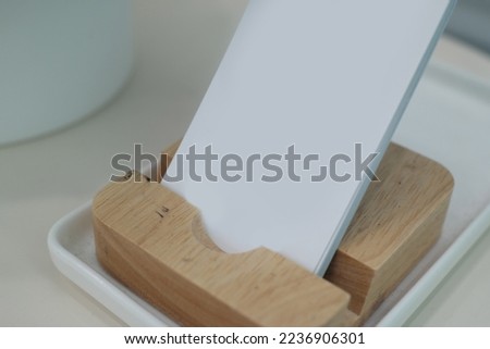 white business cards on a stand