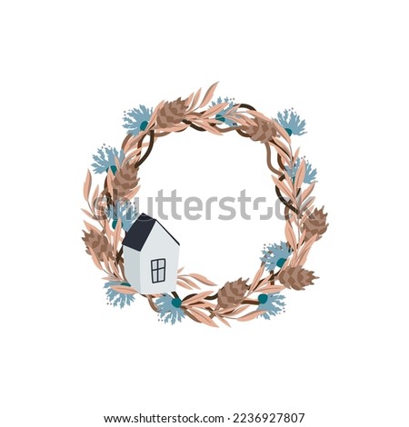 Winter holiday christmas wreath clip art.