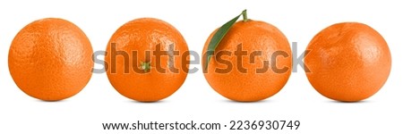 Set of four tangerines isolated on a white background with shadow. Royalty-Free Stock Photo #2236930749