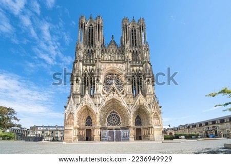 Old gothic cathedral of Reims, France Royalty-Free Stock Photo #2236949929