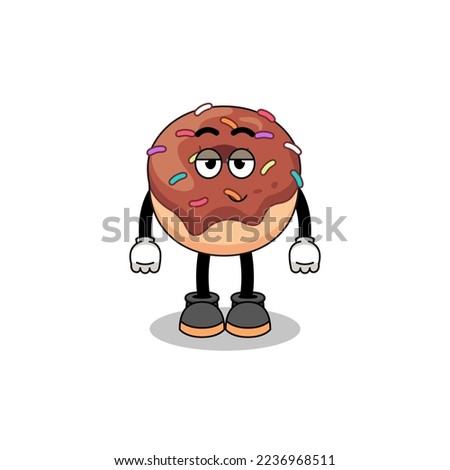 donuts cartoon couple with shy pose , character design