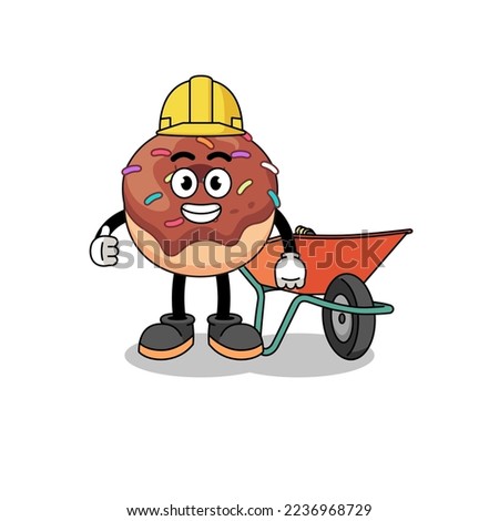 donuts cartoon as a contractor , character design