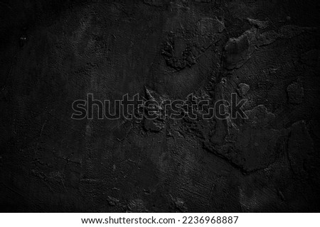 Dark black concrete wall background with rough texture. grunge black cement background 