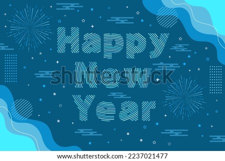 happy new year vector with beautiful lettering
