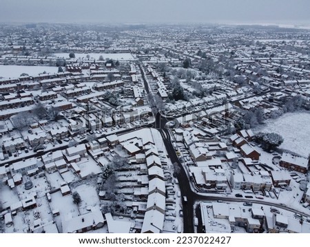 Gorgeous View of City and Road After Snow Fall