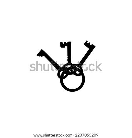Key icon. Simple style locksmith big sale poster background symbol. Key brand logo design element. Key t-shirt printing. vector for sticker.
