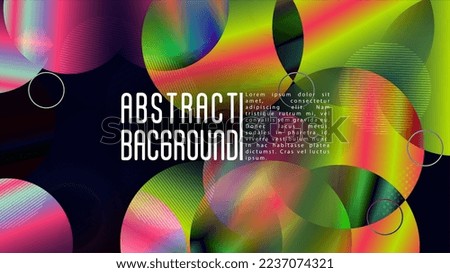 Vector Futuristic Background with Gradient Mesh Holographic Circles. Future Minimal Web Design with Abstract Composition. Memphis Print for your Business Layout.