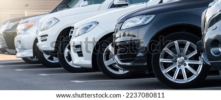 Cars in a row. Used car sales Royalty-Free Stock Photo #2237080811