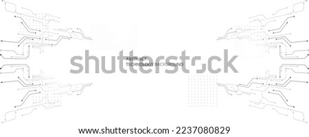 Gray and white technology background image Line design for communication connections in digital systems Hi-tech technology pattern Royalty-Free Stock Photo #2237080829