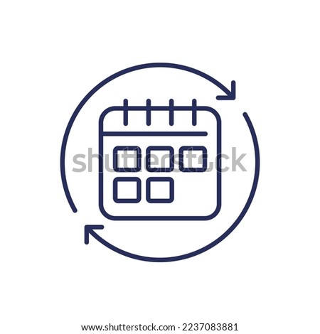 monthly subscription auto-renewal icon, line vector Royalty-Free Stock Photo #2237083881