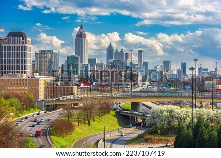 Atlanta, Georgia, USA downtown skyline on a spring day.