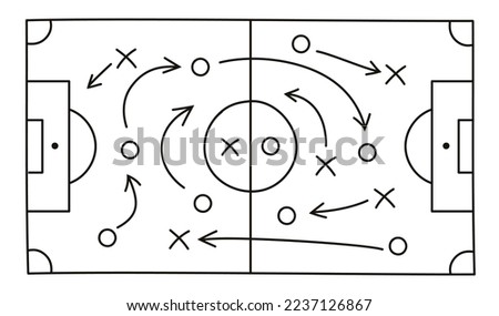 Soccer strategy field on white background Royalty-Free Stock Photo #2237126867