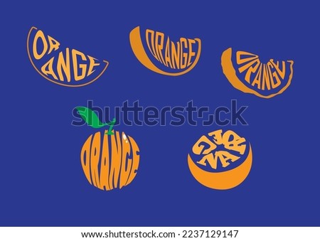 Expressive typography of the word Orange.