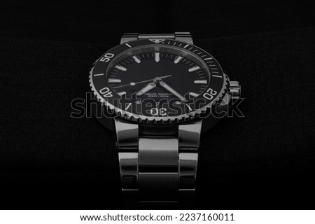 Swiss diver watch on steel bracelet