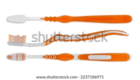 Set new toothbrush isolated on white with clipping path