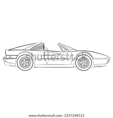 Adult coloring page for book and drawing. Car vector line art illustration. Graphic element. wheel. Black contour sketch illustrate Isolated on white background. vector eps10.