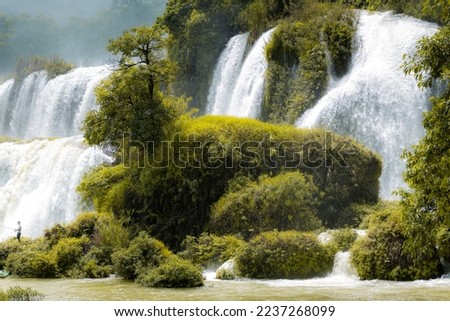 Ban Gioc Detian Falls with unique natural beauty on the border between China and Vietnam Royalty-Free Stock Photo #2237268099