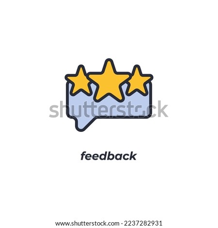 Vector sign feedback symbol is isolated on a white background. icon color editable.