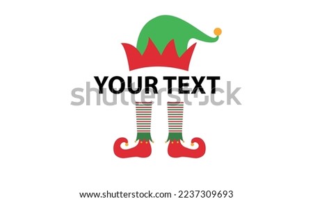 Elf Name Frame Christmas Vector and Clip Art