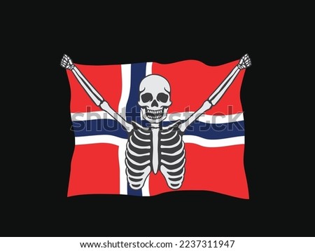norway skull football fans flag