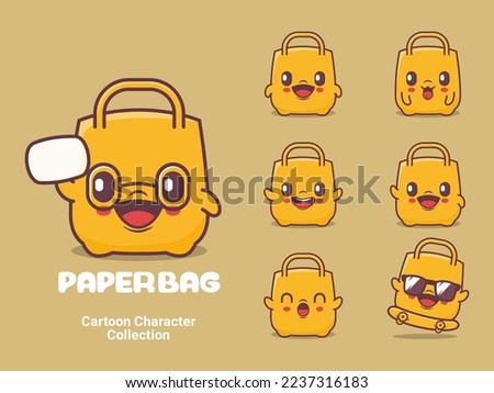 paper bag cartoon character vector illustration