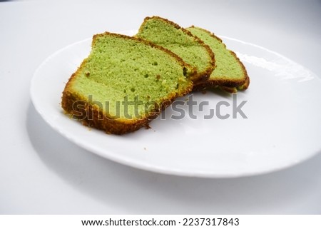 pieces of some green baked sponge made from pandan leaf coloring.