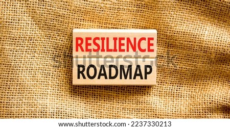 Resilience roadmap symbol. Concept word Resilience roadmap typed on wooden blocks. Beautiful canvas table canvas background. Business and resilience roadmap concept. Copy space.