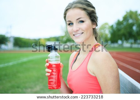 training woman drink
