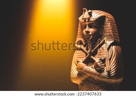 A historical egyptian sarcophagus with a mummy inside Royalty-Free Stock Photo #2237407633