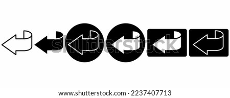 set of 3d arrow back icons isolated on white background Royalty-Free Stock Photo #2237407713