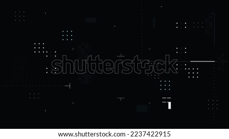 Futuristic User Interface Video Overlay, with basic geometry. 16:9 Wide Screen ratio. Suitable for games, Presentation Video, and Movie design elements. Sci-Fi and cyber technology concept Royalty-Free Stock Photo #2237422915
